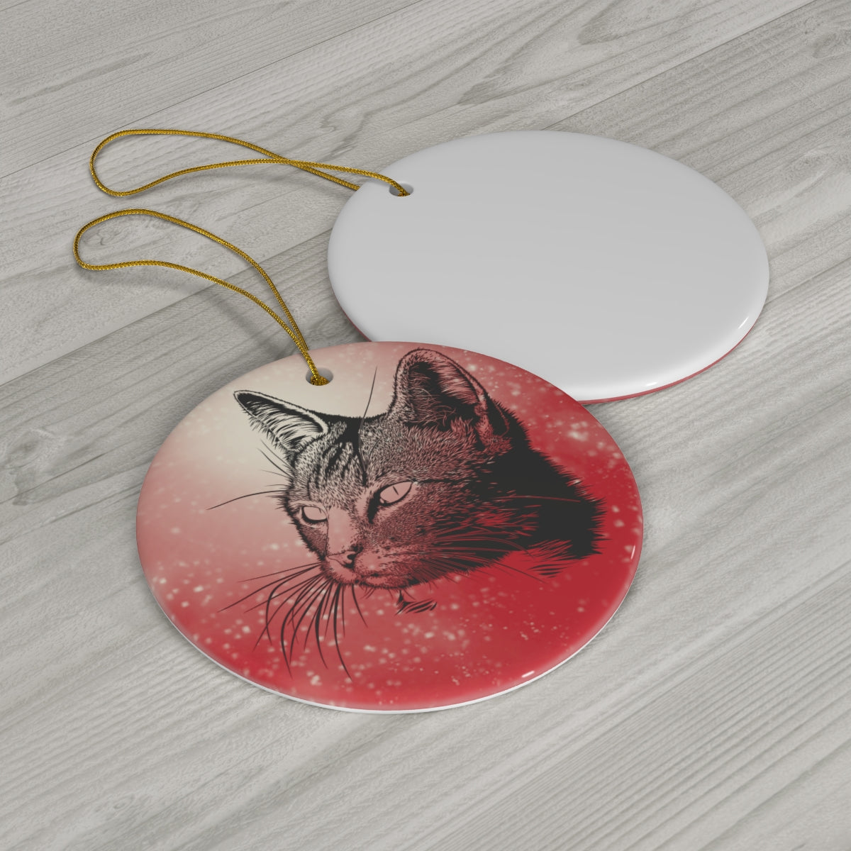 Charmed Cat Standard Ceramic Ornament, 4 Shapes