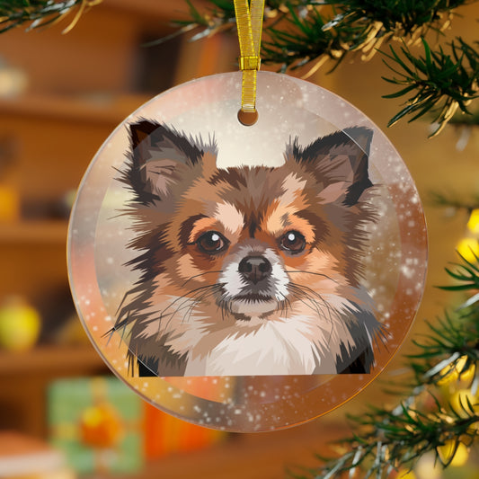 Darling Dog Luxurious Christmas Glass Ornament