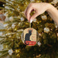 Cinematic Cat Luxurious Christmas Glass Ornament