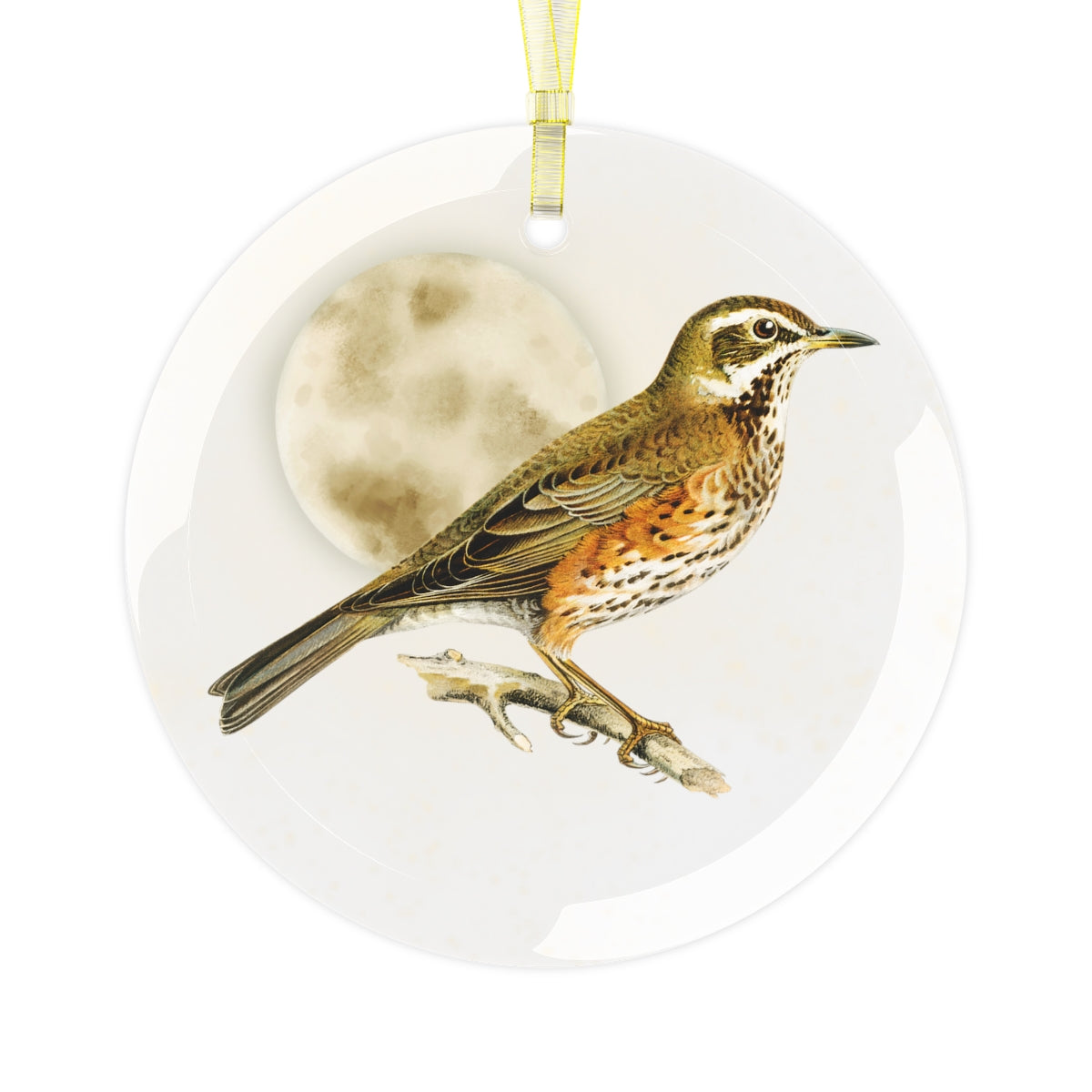 Reverent Redwing Luxurious Christmas Glass Ornament