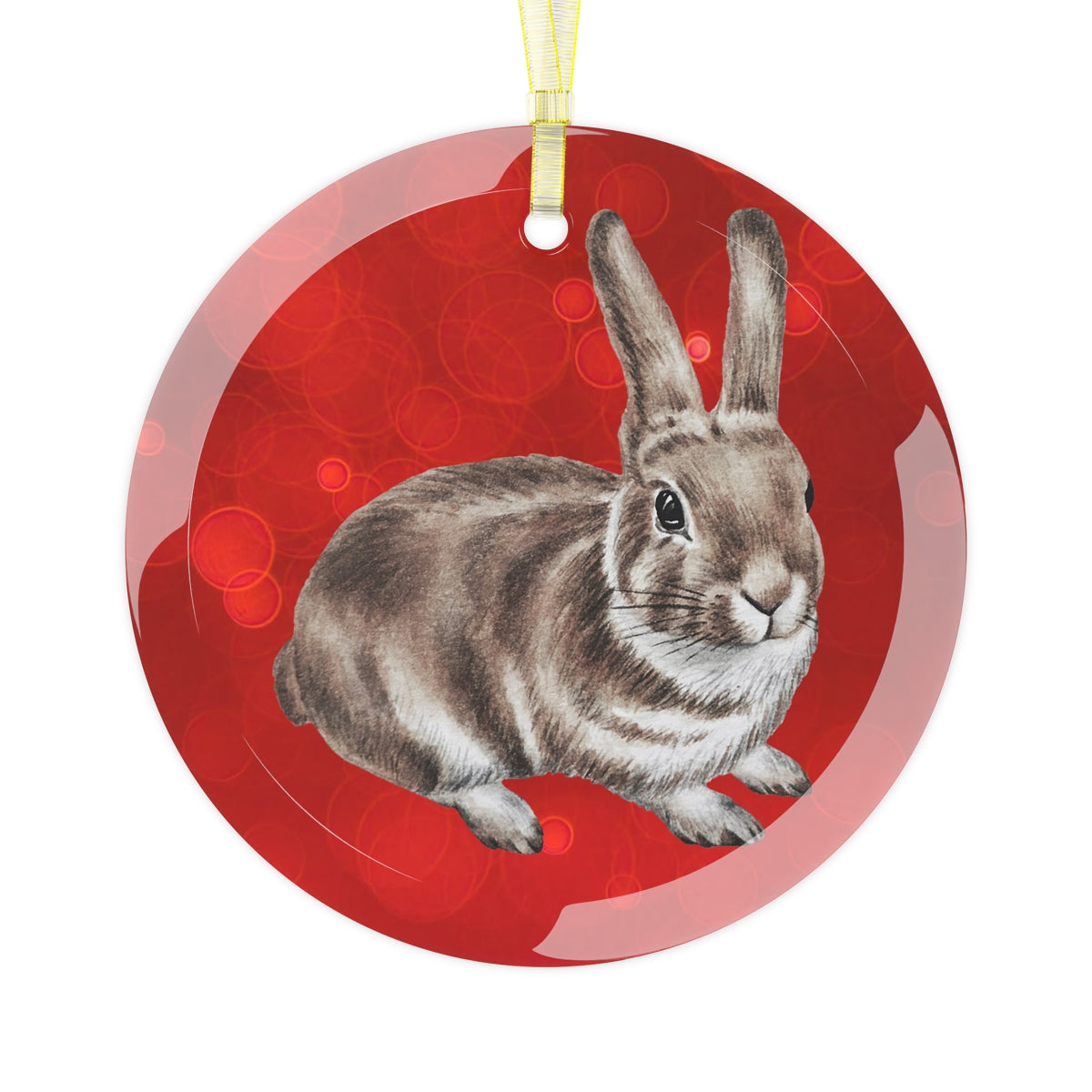 Bunny Luxurious Christmas Glass Ornament