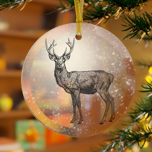 Stoic Stag Luxurious Christmas Glass Ornament