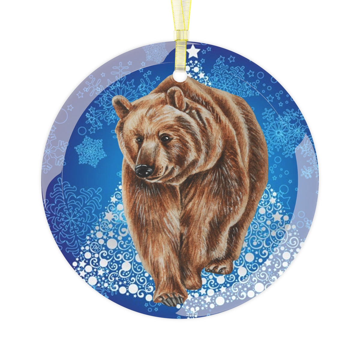 Bear Luxurious Christmas Glass Ornament
