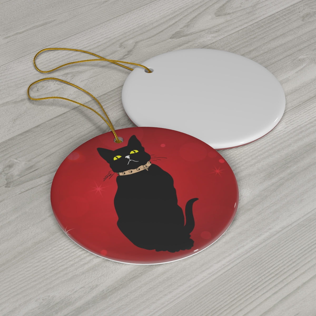 Classy Cat Standard Ceramic Ornament, 4 Shapes