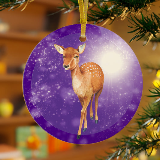 Roe Deer Luxurious Christmas Glass Ornament