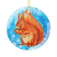Squirrel Luxurious Christmas Glass Ornament