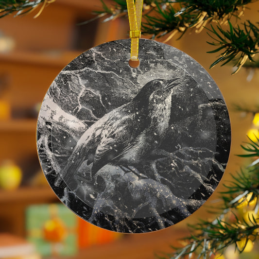 Resilient Robin Luxurious Christmas Glass Ornament