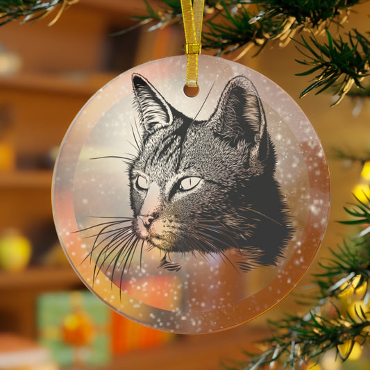 Charmed Cat Luxurious Christmas Glass Ornament