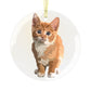 Congenial Cat Luxurious Christmas Glass Ornament