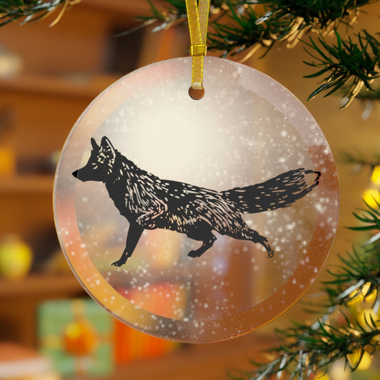 Feisty Fox Luxurious Christmas Glass Ornament