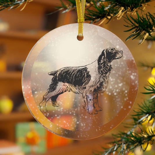 Dandy Dog Luxurious Christmas Glass Ornament