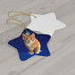 Congenial Cat Standard Ceramic Ornament, 4 Shapes