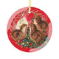 Three Quail Chicks Luxurious Christmas Glass Ornament