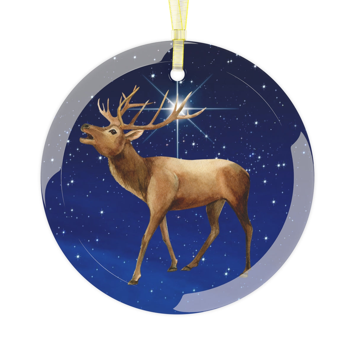 Proud Stag Luxurious Christmas Glass Ornament