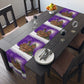 Quail with Chicks purple Table Runner (Cotton, Poly)