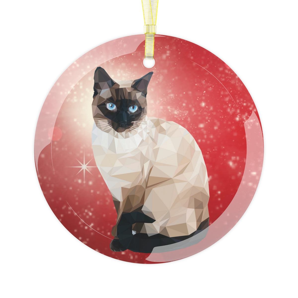 Compelling Cat Luxurious Christmas Glass Ornament