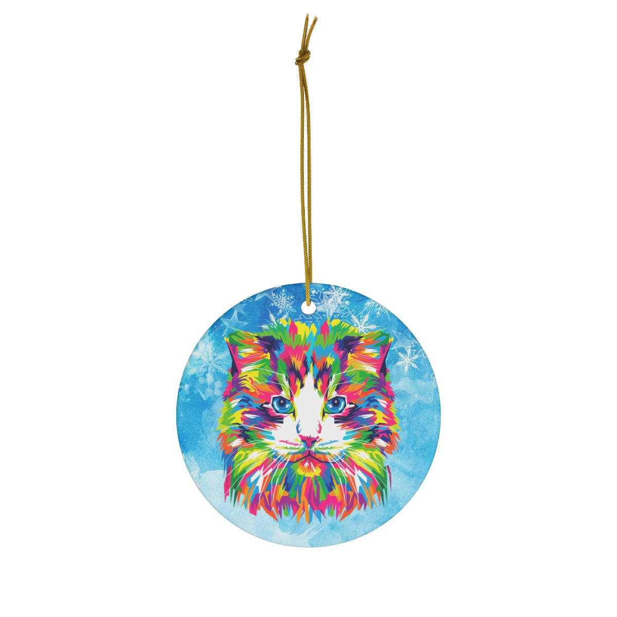 Colourful Cat Standard Ceramic Ornament, 4 Shapes