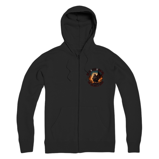 Premium Adult Zip Hoodie - Quail and Metal: The Unlikely Union