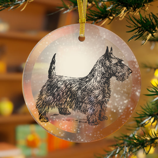 Dedicated Dog Luxurious Christmas Glass Ornament