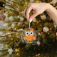 Observant Owl Luxurious Christmas Glass Ornament