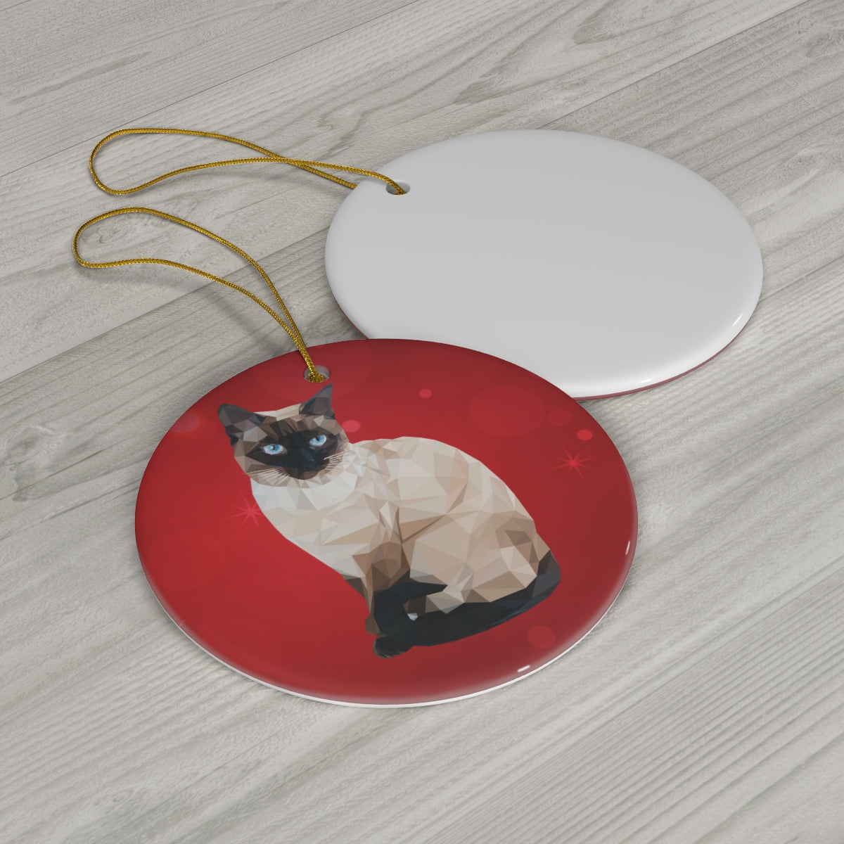 Compelling Cat Standard Ceramic Ornament, 4 Shapes
