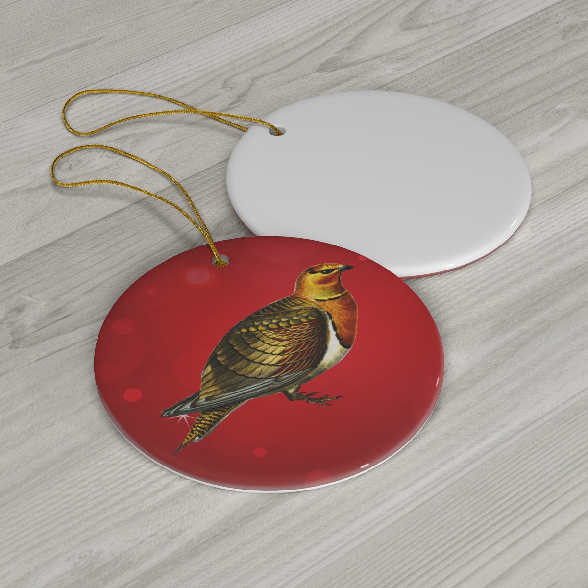 Saucy Sand Grouse Standard Ceramic Ornament, 4 Shapes